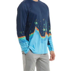 เสื้อเจอร์ซีย์ตกปลาแขนยาวสำหรับผู้ชายแบบกำหนดเอง เสื้อเชิ้ตประสิทธิภาพสูงสำหรับตกปลาแบบระเหิดสี เสื้อผ้าสำหรับตกปลากลางแจ้ง - Product Image 4