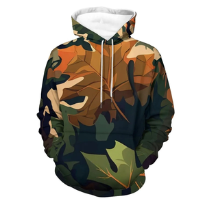 Sudaderas con capucha de camuflaje para hombre, de manga larga, estilo casual, con estampado de bosque, diseño básico, mezcla de algodón. - Product Image 5