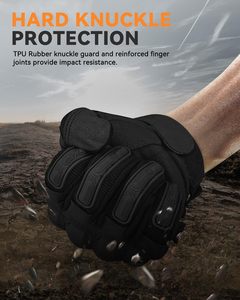 Gants tactiques pour moto, gants de motard noirs, compatibles écran tactile, pour paintball, travail, moto, escalade - Product Image 2