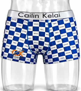 Fabricante al por mayor de calzoncillos bóxer de cintura clásica, transpirables, de ganchillo, con estampado digital en la cintura, con logotipo de marca privada personalizado ODM. - Product Image 2