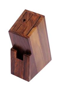 Porte-couteaux en bois et acier inoxydable de qualité supérieure, support de rangement pour couteaux de cuisine, pour la maison et les chefs - Product Image 2