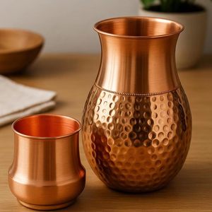 Modern Eco-Friendly <b>Copper</b> Jug with <b>Handle</b> Hand Hammered for Party Decor Water and <b>Kitchen</b> Drinkware metal small water jug - Product Image 1