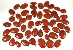 Piedras Preciosas Sueltas de Jaspe Rojo Natural de Alta Calidad, 3 Piezas, Cabujones Lisos en Forma Ovalada y de Pera, Venta al Por Mayor - Product Image 3