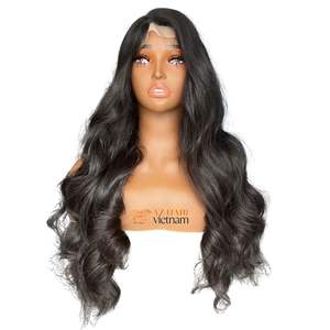 Peluca Vietnamita en Oferta, Ondulada, Color Negro Natural, Cierre Frontal de Encaje, Encaje Suizo, 200% de Densidad, Puntas Completas, Sedosa y Suave - Product Image 1