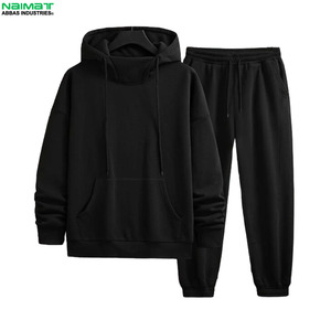 Conjunto Deportivo para Hombre con Cuello Alto y Media Cremallera, Transpirable, Sudadera con Capucha y Pantalones Jogger Ajustados - Product Image 3