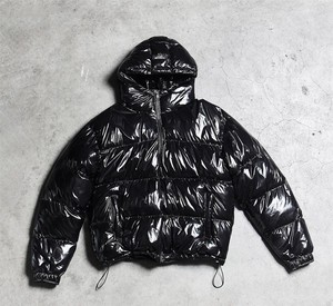 Blouson matelassé à capuche pour homme, vert, enduit PU, épais, hiver, décontracté, fermeture éclair, coupe ample, couleur unie, coupe-vent, vêtement d'extérieur - Product Image 4