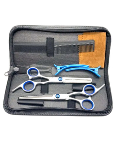 Ciseaux professionnels manuels en acier inoxydable pour la coupe et l'éclaircissement des cheveux, avec poignée pivotante, style japonais, ensemble d'instruments - Product Image 1