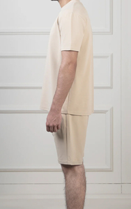 Pantalones Cortos Casuales Transpirables de Cintura Media con Elástico, Pantalones Cortos de Color Sólido de Alta Calidad, Pantalones Cortos Bermuda de Algodón Oxford Blanco para Hombre - Product Image 3