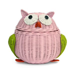Lovely Owl Shape Toy <b>Storage</b> <b>Basket</b> Woven Rattan Kids Room Furniture Nursery Room Organizer Best For <b>Storage</b> Wholesale - Product Image 3