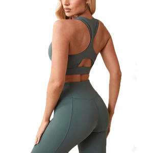 Sujetador deportivo de alto soporte para mujer, de un solo hombro, con estampado animal/leopardo, ecológico, elástico en cuatro direcciones, transpirable, tipo crop top, talla grande. - Product Image 6