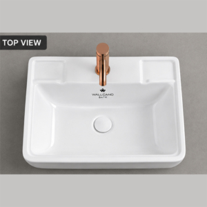 Lavabo mural en céramique blanche, lavabo de salle de bain moderne, lavabo à robinet monotrou, lavabo mural suspendu - Product Image 6