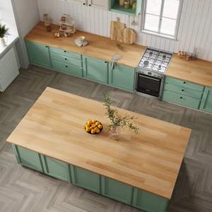 Eco-Friendly Rubberwood Kitchen Countertop Butcher <b>Block</b> Solid Wood Table Top for Island and Workbench - Product Image 6