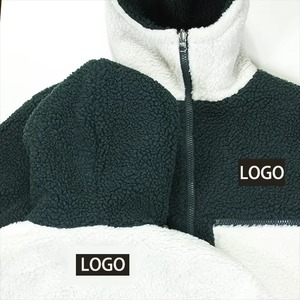 Custom Logo Unisex Reversible Polar <b>Fleece</b> Jacket Thick Sherpa Stand Collar Hooded Waterproof Winter Warm Coat with Front Logo - Product Image 4