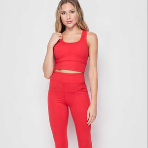 Custom 2 Piece Yoga Wear Set 100% Nylon <b>Stitch</b> Solid Pattern Washed Breathable Fitness Gym Wear Manufacturer - Product Image 1