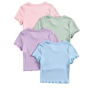 Crop <b>Tops</b> Wholesale Customised Logo Blank Printed Crop <b>Top</b> Women Summer Fashion <b>Short</b> <b>Sleeve</b> <b>Ladies</b> Crop <b>Tops</b> from Bangladesh - Product Image 2