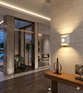 Lampe murale extérieure en métal LED IP65 AC 110-240V 2700K (blanc chaud doux) Ra80+ Lumetal Vietnam, commande par bouton, étanche, acrylique - Product Image 3