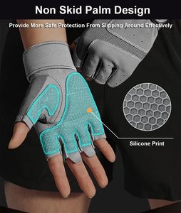 Anti-Slip Fingerless Gloves for Weightlifting, Men's Workout Gloves Weight Lifting Gloves Gym Gloves for Men, Exercise Gloves - Product Image 2