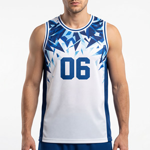 Maillot de basket-ball pour hommes, veste de sport pour la salle de sport, entraînement, haute qualité, maillot de basket-ball pour hommes avec col rond - Product Image 1
