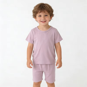 Ensembles de Vêtements d'Été Doux Unisexe pour Garçons, Lots en Gros, Tenues pour Enfants, Shorts Couleur Unie, Pyjamas, Ensembles pour Bébés Garçons - Product Image 1