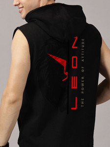 Hoodie sans manches pour homme en polyester/coton, style décontracté, pull à capuche avec poche kangourou, coupe confortable et décontractée - Product Image 5
