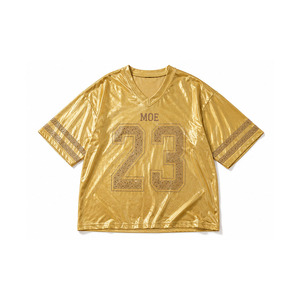 Maillot de football américain unisexe orné de cristaux, col en V, respirant, personnalisable avec strass, vente en gros, fabricant en vrac - Product Image 2