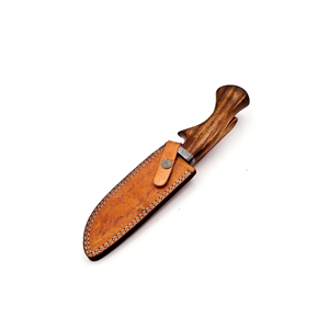 Couteau Bowie en acier Damas à lame fixe avec manche en bois de rose et os, livraison rapide, pour la survie en plein air et la chasse - Product Image 5