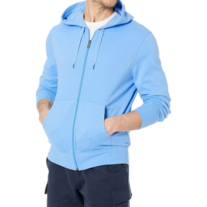 Sweat-shirt à capuche streetwear personnalisé élégant 100 % coton confortable décontracté avec fermeture éclair intégrale et technique de broderie - Product Image 2