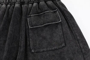 Pantalones cortos de hombre de felpa francesa personalizados, estilo vintage, 100% algodón, efecto descolorido por el sol, pantalones cortos de sudoración con lavado ácido para hombre - Product Image 5