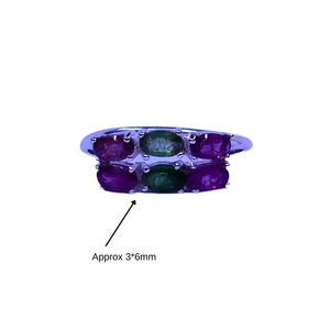 Wedding Wear 925 Sterling Silver Gold Plated Jewelry Multi Tourmaline Gemstone Women Wear Classic <b>Ring</b> - Product Image 1