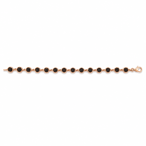 Pulsera de tenis de oro de 18 quilates con ónix negro, joyería de moda clásica de eslabones pulidos para mujer, uso diario, regalo elegante para fiestas - Product Image 5