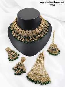 Ensemble de colliers ras-de-cou élégants en laiton de haute qualité, plaqués rhodium et ornés de zircons, pour mariée, fiançailles, mariage, anniversaire, fête, cadeau, style ethnique et mode - Product Image 2