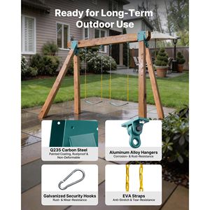 Heavy-Duty A-Frame Swing Set <b>Hardware</b> with 2 Swing Brackets 2 Seats 4 Hangers for Playground Use - Product Image 4