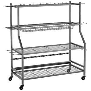 Support de canne à pêche à 15 pôles avec roues organisateur support de chariot pour garage facile à déplacer chariot de support de pêche - Product Image 1