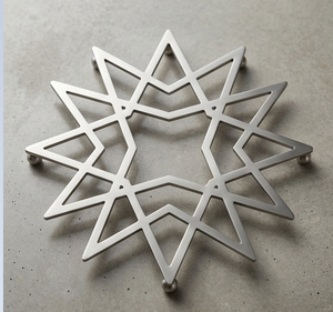 Soporte para ollas de acero inoxidable con forma de estrella, resistente al calor, protector de utensilios de cocina para mesa - Product Image 1
