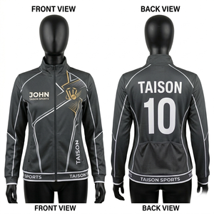 Veste d'entraînement de cricket pour femmes en polyester GSM de qualité supérieure, couleur marron, impression par sublimation, fermeture éclair, ajustement personnalisé, nom, numéro, logo - Product Image 2