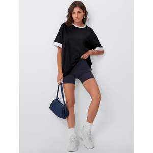 T-shirts Oversize Femme 2025 FOXA – Hauts d'Entraînement d'Été Grande Taille à Manches Courtes Color Block Animés XS XXS - Product Image 1