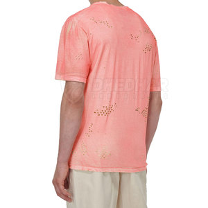 T-shirt homme en coton 100% de haute qualité, manches courtes, coupe ample, effet usé, logo personnalisé imprimé. - Product Image 4