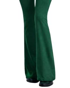 Conjunto de yoga de dos piezas verde personalizado para mujer, top corto con cremallera y pantalones acampanados de cintura alta, ropa elástica para gimnasio, fabricante personalizado OEM - Product Image 4