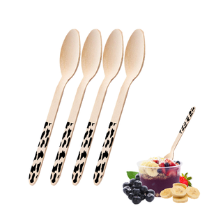 Cubiertos de madera con logotipo personalizado, coloridos, impresos, ecológicos, productos de cocina y vajilla en oferta. - Product Image 5