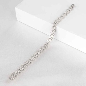 Sparkly Moissanite Emerald & Round Cut Diamond Tennis <b>Bracelet</b> for Womens With 925 Silver Fine Engagement Gift For Womens - Product Image 4