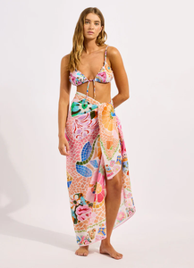 Pareo Hawaiano Personalizado, Sarong Floral de Chifón Polinesio, Ligero, para Playa, Fabricante de Telas al por Mayor OEM - Product Image 3