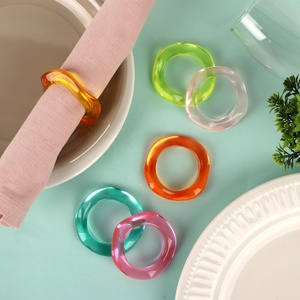 Colorful Resin Napkin <b>Rings</b> Set Morden Luxury Table Decor Party Accessory Durable Eco-Friendly 4.5cm Width Customizable - Product Image 4