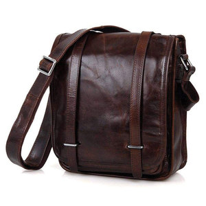 Genuine Leather Crossbody Bag 9x11x3.5 Inches Vintage Men's Shoulder Sling Bag with Adjustable Strap - Product Image 4