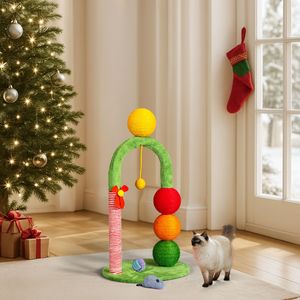 Torre Tiragraffi per Gatti da 29 Pollici con Palline in Sisal e Palla Pendente - Simpatico Tiragraffi per Gatti da Interno - Confezione da 1 - Product Image 5
