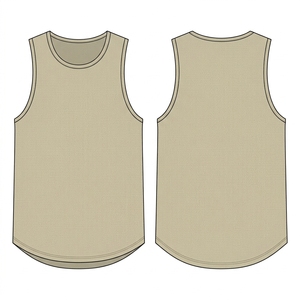Débardeur Athlétique Homme Uni Kaki Personnalisable Logo Vente en Gros Direct Usine - Product Image 2