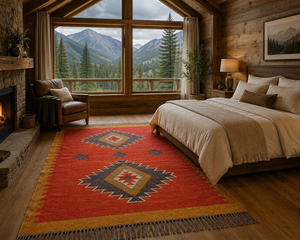 Indian Dhurrie <b>Rug</b> Southwestern Geometric Wool Jute Area <b>Rug</b> Handmade <b>Boho</b> Kilim Tribal Carpet Rustic Farmhouse Living Room - Product Image 3
