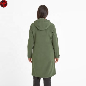 Veste softshell vert foncé pour femme, longue, zippée, coupe-vent, imperméable, respirante, pour course en plein air - Product Image 6