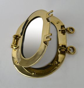 Vintage Oval Solid Brass Porthole Mirror Nautical <b>Wall</b> Mount Decorative - Product Image 3