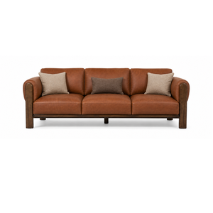 Luxury Leather 3 Seater <b>Sofa</b> Solid Teak <b>Wood</b> <b>Frame</b> <b>for</b> Hotel Villa Apartment Hospitality Furniture - Product Image 1