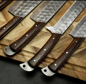 Handmade 67-Layer Damascus Steel Chef <b>Knife</b> <b>Set</b> Forged Ambidextrous Wooden Handle Leather Sheath Kitchen <b>Knife</b> Wholesale Bulk - Product Image 4